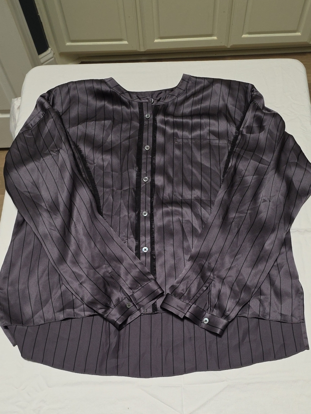Silk Classy ATM Anthony Thomas Melillo Stripe Button-Down Blouse